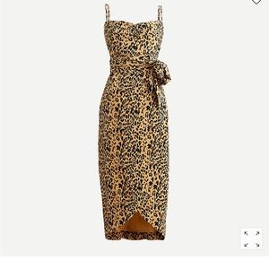 NWT J. Crew waist bow silk midi dress. Size 10